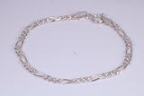 5 Inch long Diamond cut Link Bracelet, suitable for child, made from solid Sterling Silver