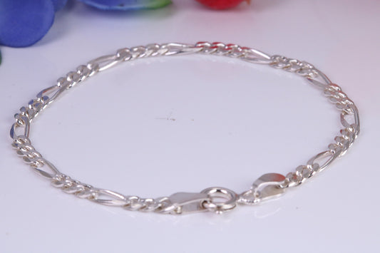 5 Inch long Diamond cut Link Bracelet, suitable for child, made from solid Sterling Silver