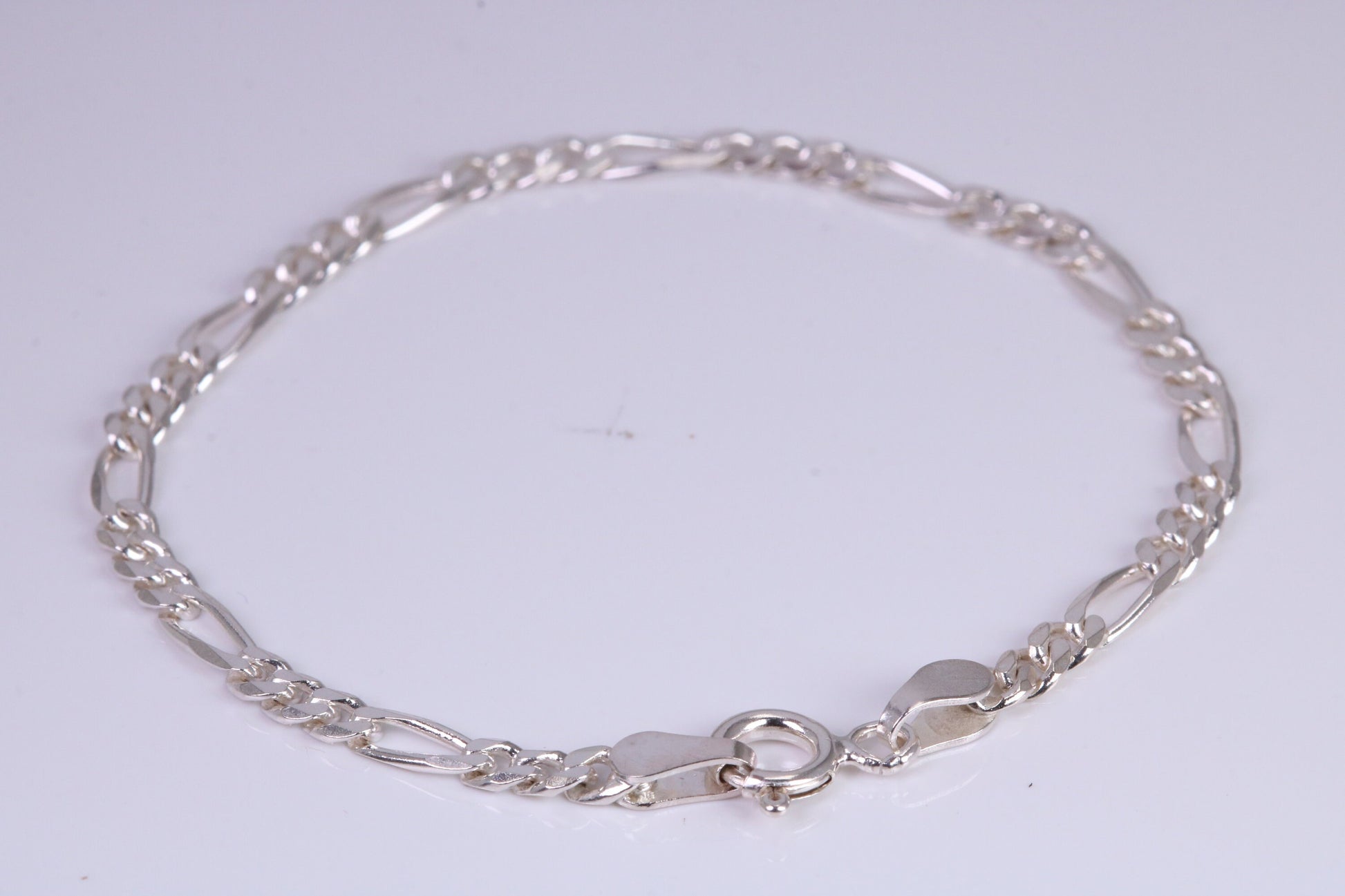 5 Inch long Diamond cut Link Bracelet, suitable for child, made from solid Sterling Silver