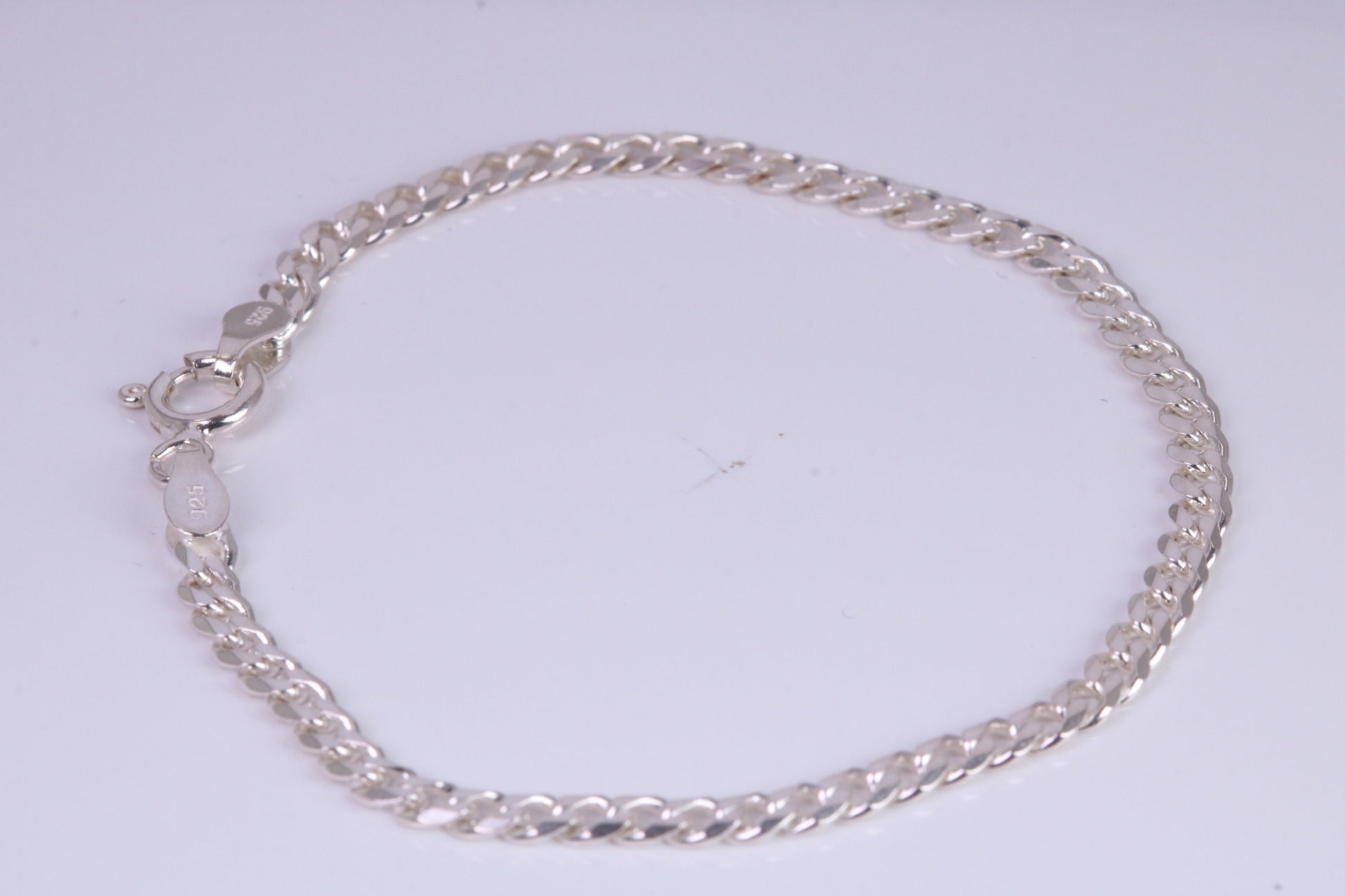 5 Inch long Diamond cut Link Bracelet, suitable for child, made from solid Sterling Silver