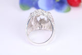 Lions head ring, made from solid cast silver, British Hallmarked