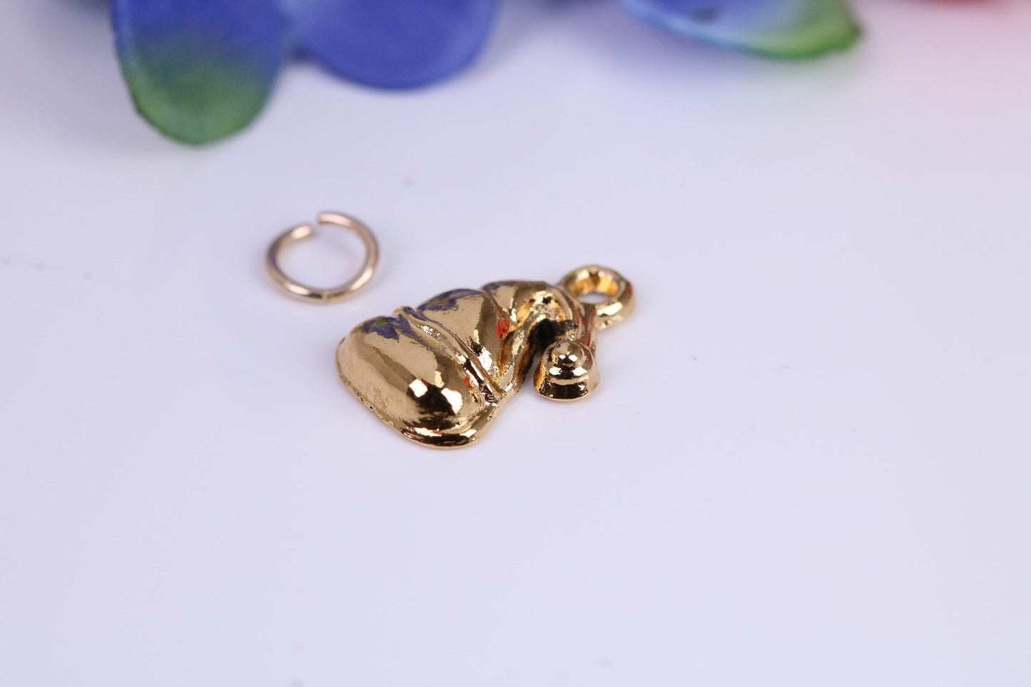 Santa's Hat Charm, Traditional Charm, Made from Solid Cast Yellow Gold, British Hallmarked