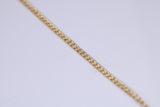 Flat Diamond cut Curb Link Chain, 9ct Yellow Gold, 18 Inches Long, British Hallmarked