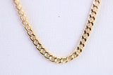 Flat Diamond cut Curb Link Chain, 9ct Yellow Gold, 18 Inches Long, British Hallmarked