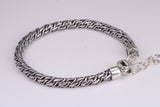 Gents heavy Bracelet, made from solid Sterling Silver, 8.50 Inches Long x 5 mm wide, British Hallmarked