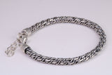 Gents heavy Bracelet, made from solid Sterling Silver, 8.50 Inches Long x 5 mm wide, British Hallmarked