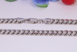 Gents heavy 24 inch Chain, Flat Diamond cut Curb Links, made from solid Sterling Silver, 24 Inches Long x 6 mm wide, British Hallmarked