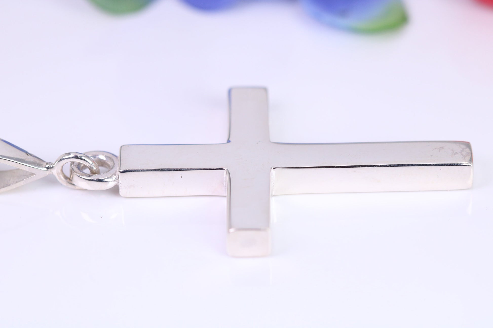 Very Large 65 mm Long Chunky Cross, High Polished Finish, Made From Solid Cast Silver, British Hallmarked