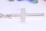 Very Large 65 mm Long Chunky Cross, High Polished Finish, Made From Solid Cast Silver, Optional Silver Chain Included, British Hallmarked