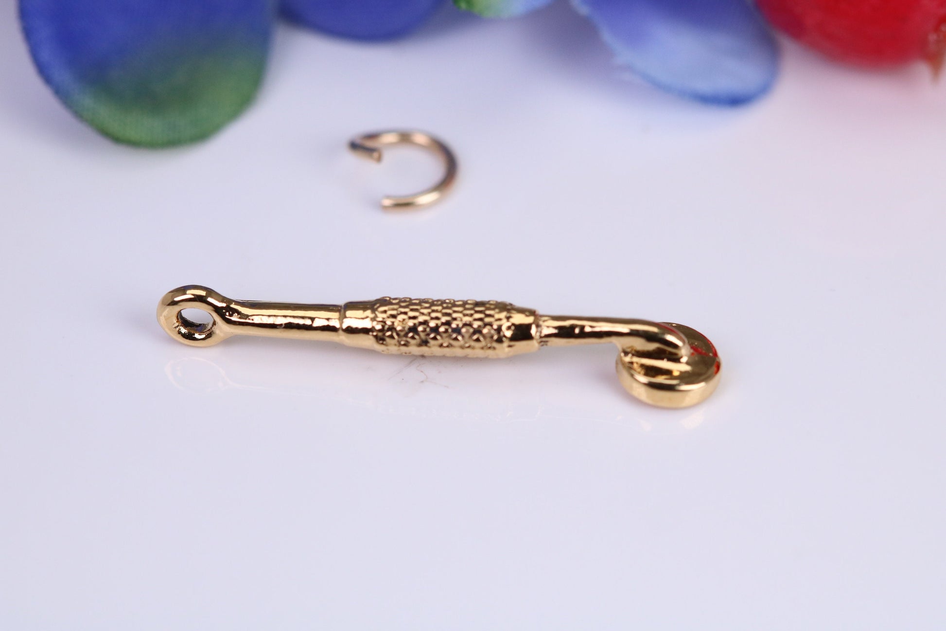 Dental Mirror Charm, Traditional Charm, Made from Solid Cast Yellow Gold, British Hallmarked