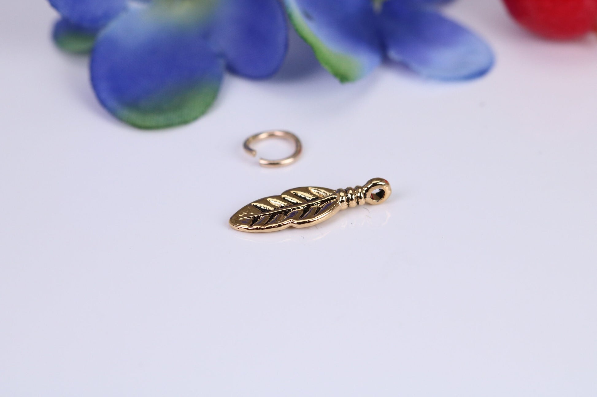 Leaf Charm, Traditional Charm, Made from Solid Cast Yellow Gold, British Hallmarked