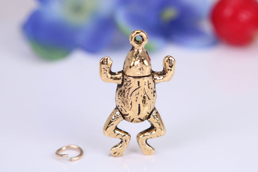 Large Frog Charm, Traditional Charm, Made from Solid Cast Yellow Gold, British Hallmarked