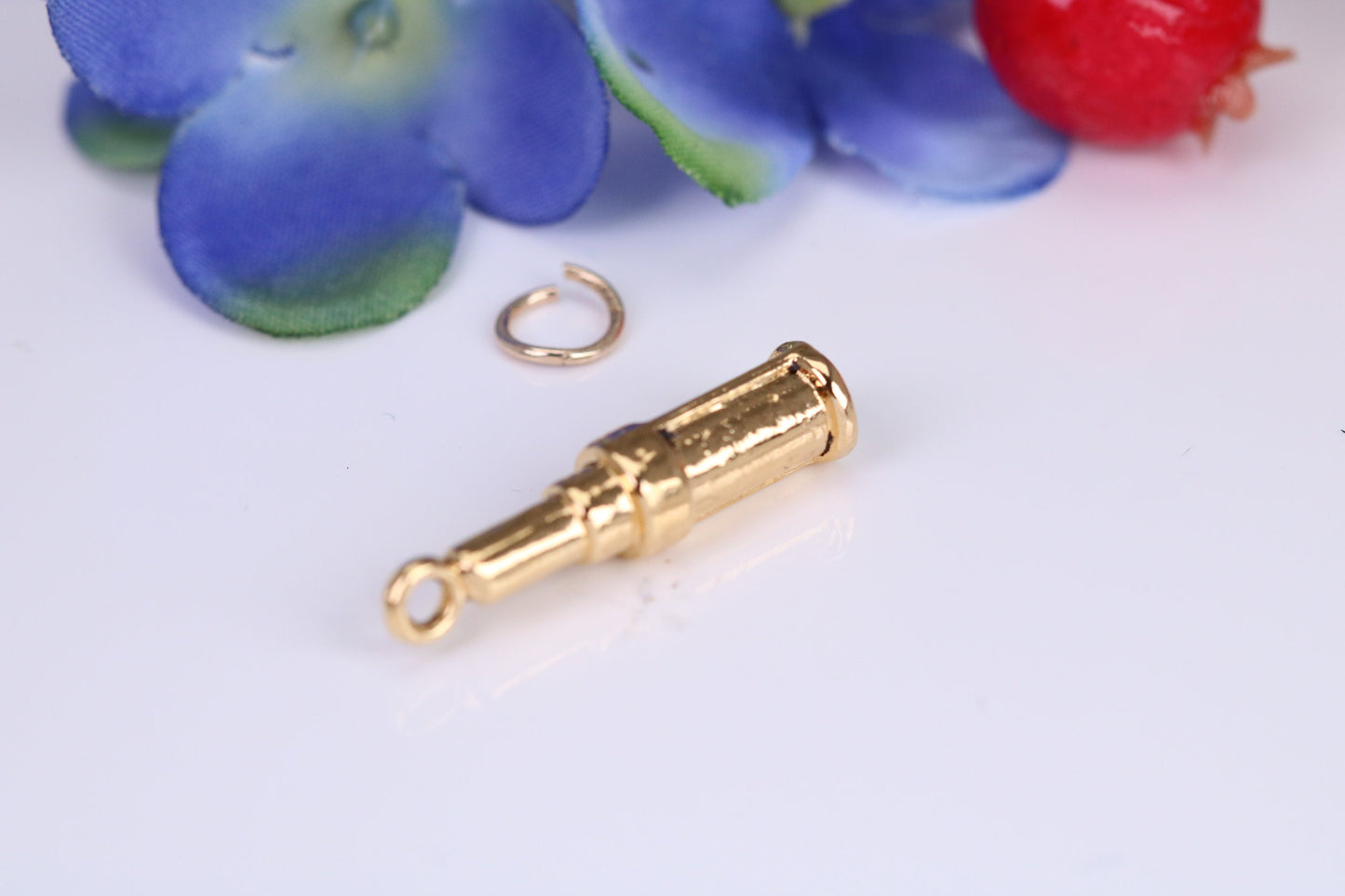 Telescope Charm, Traditional Charm, Made from Solid Cast Yellow Gold, British Hallmarked