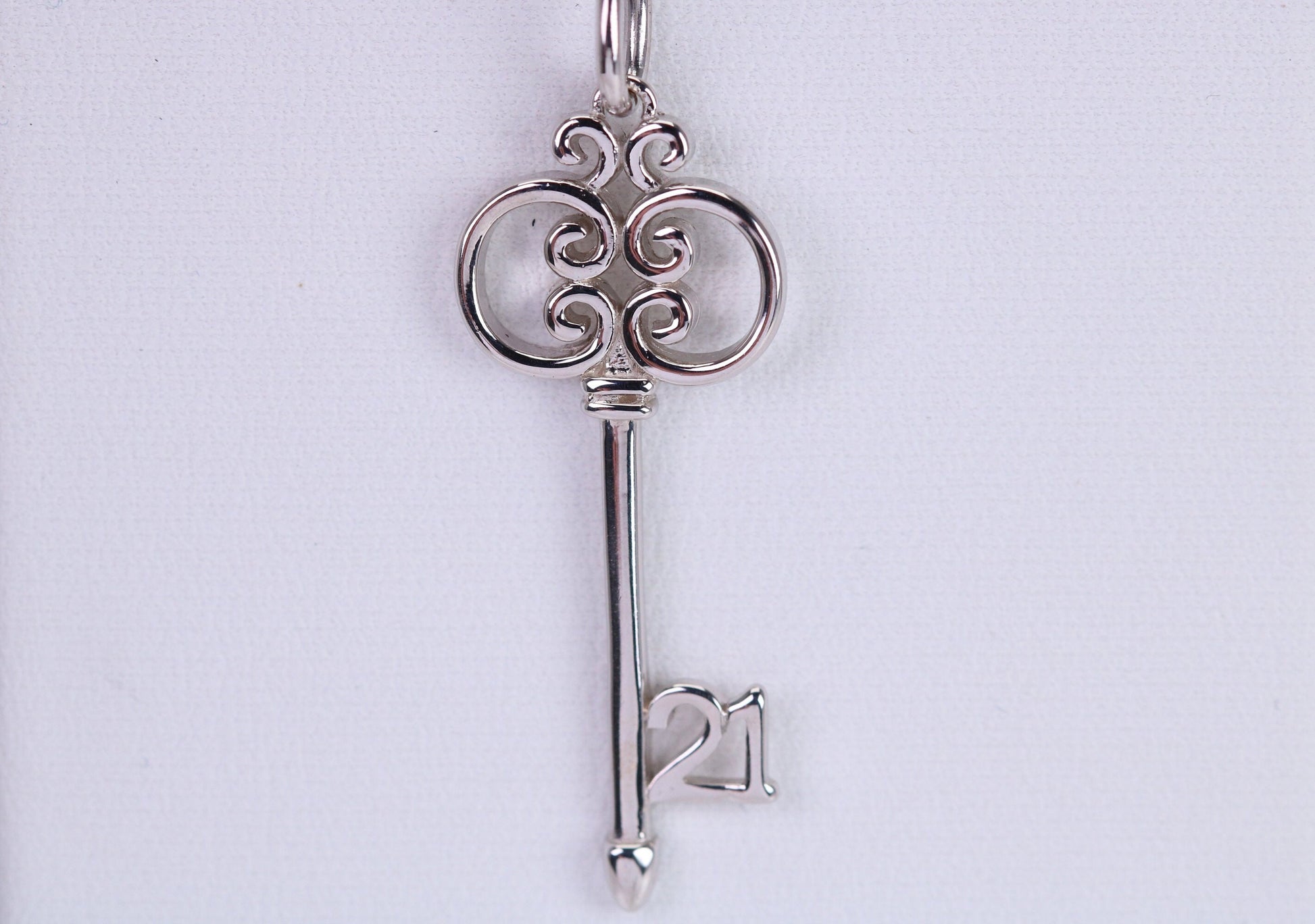 21st Birthday Key Necklace, Made from Solid 925 Grade Sterling Silver