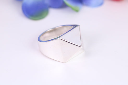 Small and heavy Pyramid ring, made from solid cast silver, British Hallmarked