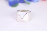 Small and heavy Pyramid ring, made from solid cast silver, British Hallmarked