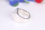 Small and heavy Pyramid ring, made from solid cast silver, British Hallmarked
