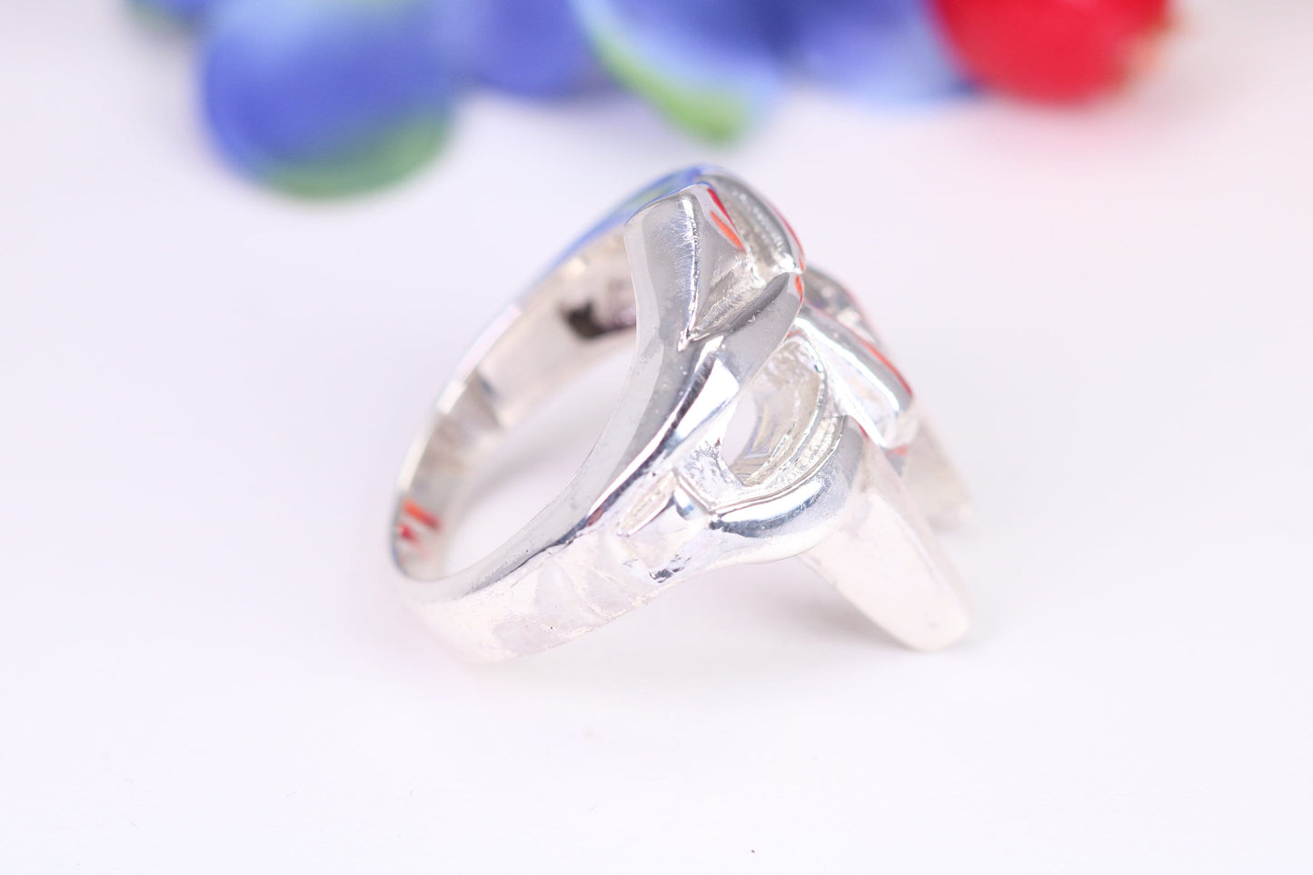 Mask Ring, made from solid cast Silver, British Hallmarked