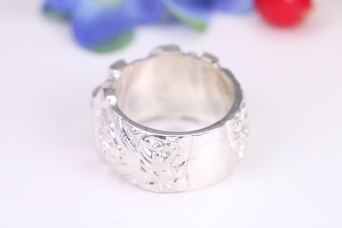 Very large and very very heavy Buckle ring, made from solid cast silver, British Hallmarked