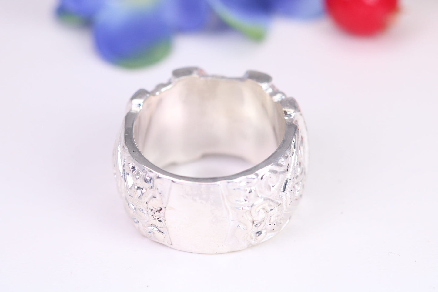 Very large and very very heavy Buckle ring, made from solid cast silver, British Hallmarked