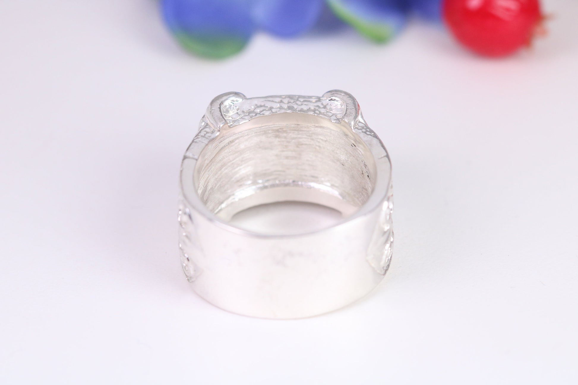 Very large and very very heavy Buckle ring, made from solid cast silver, British Hallmarked