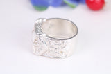 Very large and very very heavy Buckle ring, made from solid cast silver, British Hallmarked