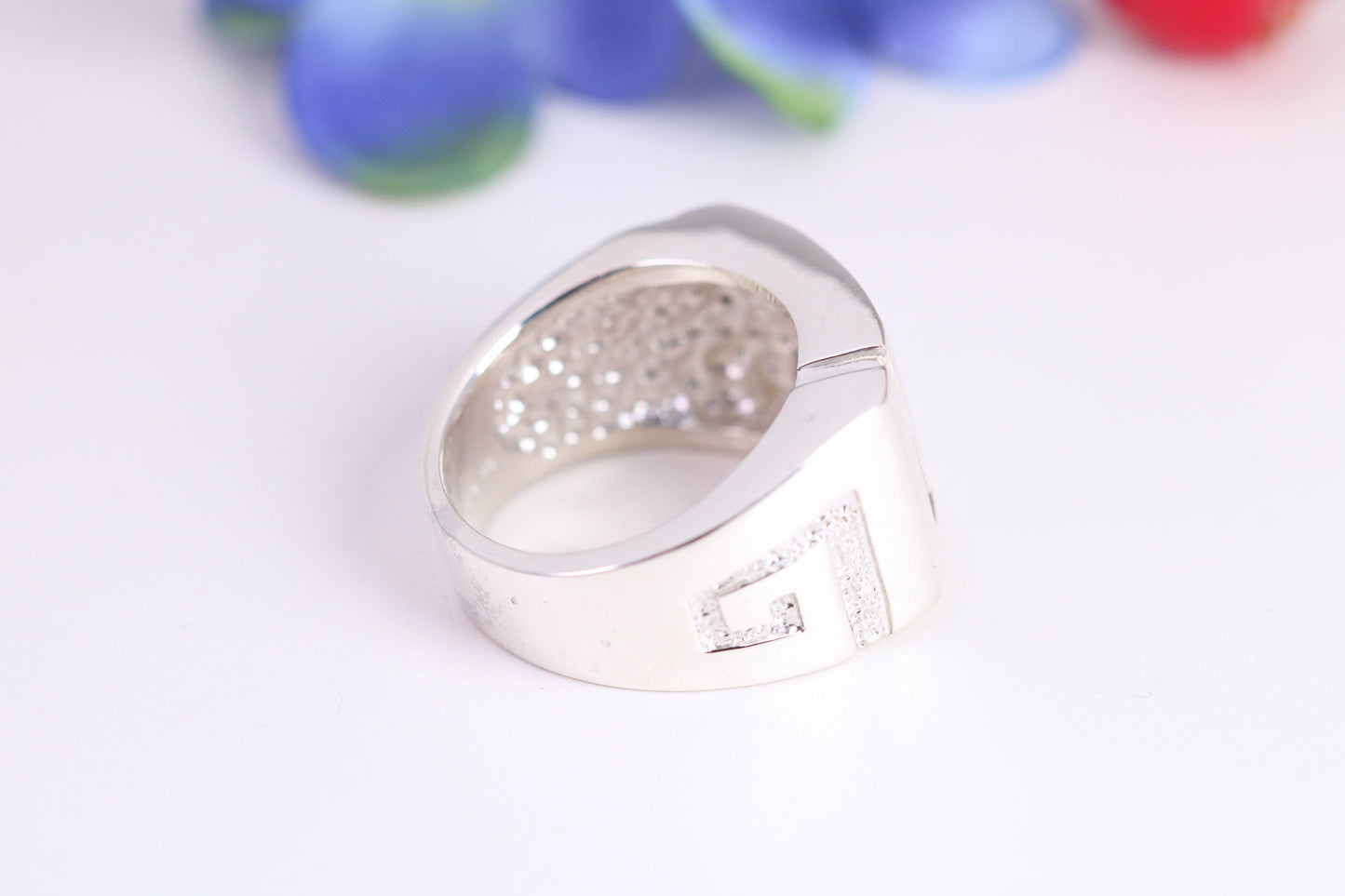 Large Abstract ring, made from solid cast sterling silver, British hallmarked