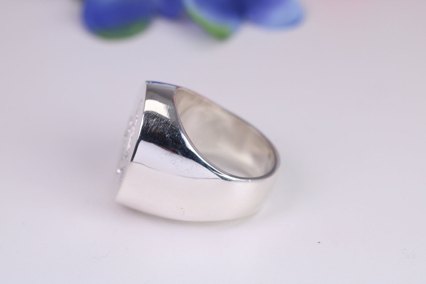 Large Oval Face Masonic ring, made from solid cast sterling silver, British hallmarked