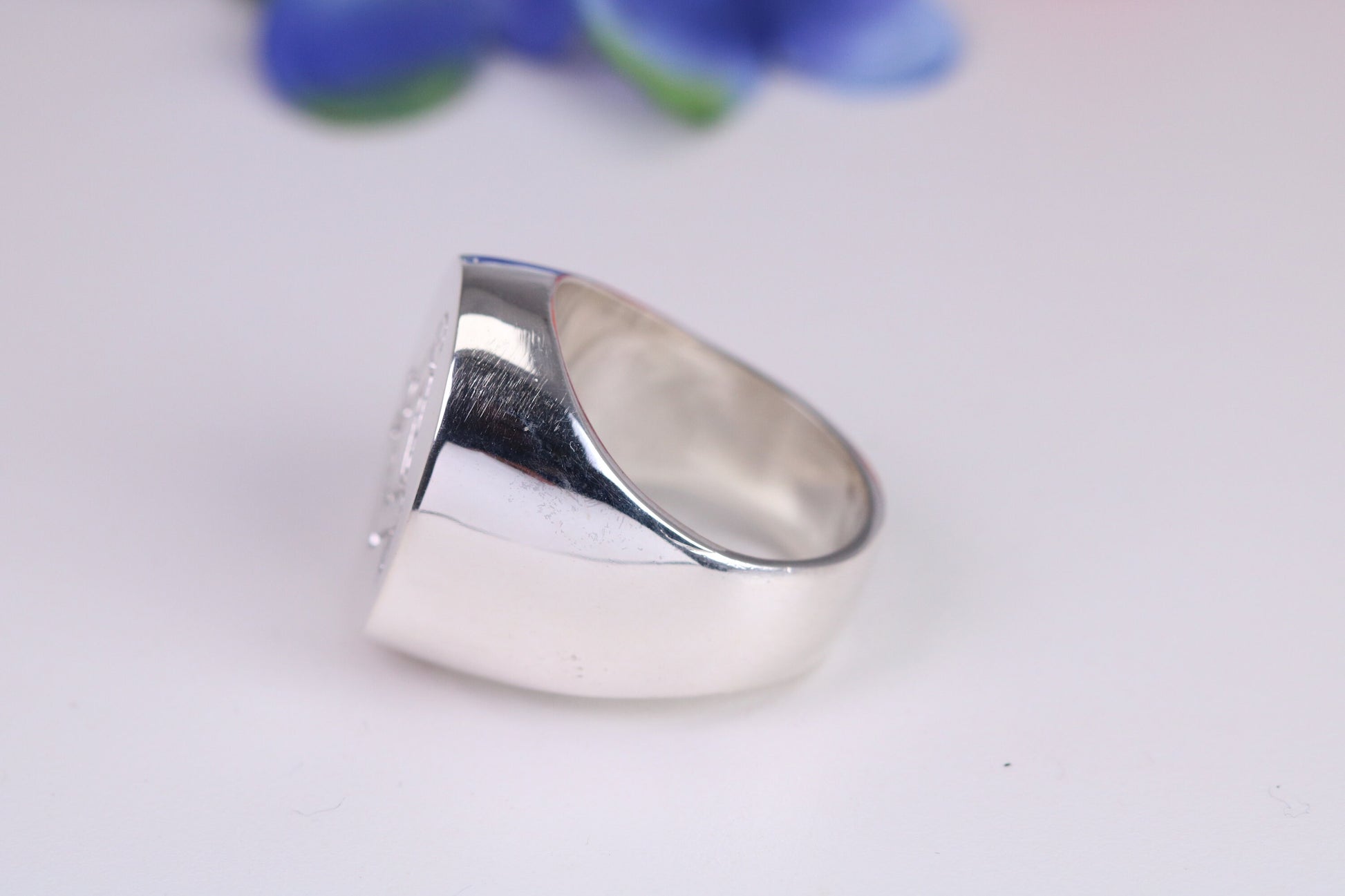 Large Oval Face Masonic ring, made from solid cast sterling silver, British hallmarked