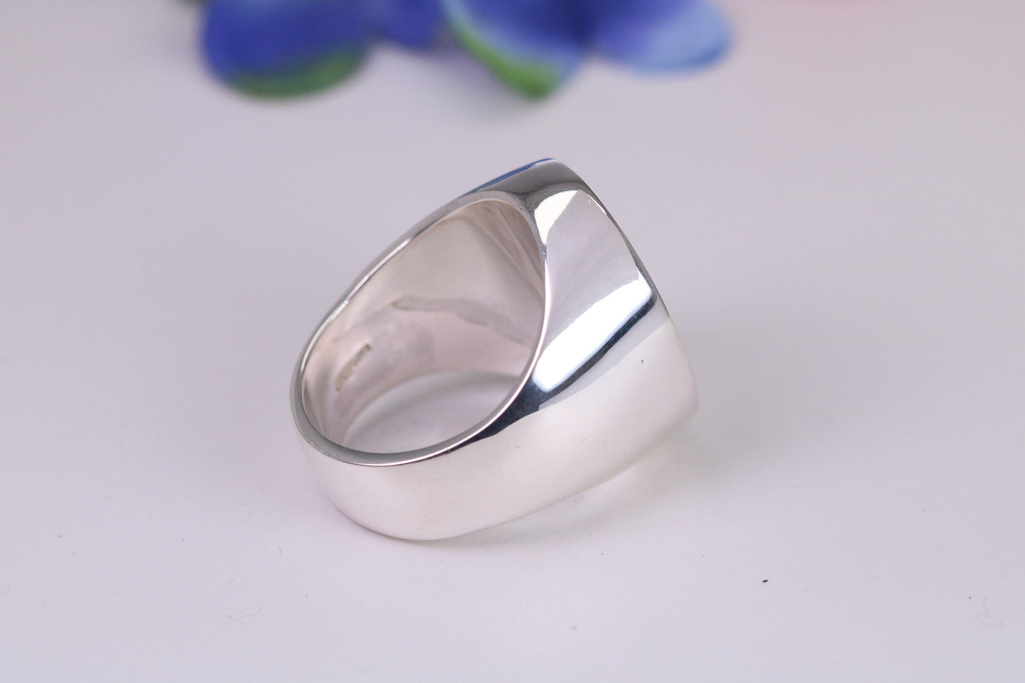 Large Oval Face Masonic ring, made from solid cast sterling silver, British hallmarked