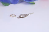 Golf Ball and Tee Charm, Traditional Charm, Made from Solid Cast 925 Grade Sterling Silver, Complete with Attachment Link