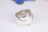 Large and very heavy Buckle ring, made from solid cast Silver, British hallmarked