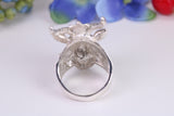 Very large and heavy Rams head ring, made from solid cast silver, British Hallmarked