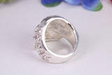 Very large detailed Skull ring, made from solid cast silver, British Hallmarked