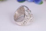 Very large detailed Skull ring, made from solid cast silver, British Hallmarked