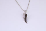 Black and White Natural Diamonds set solid White Gold Pendant with 18 inch long Chain