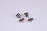 Real Black Diamond Stud Earrings Made from 9ct White Gold, Black Diamonds Measuring 5 mm Round