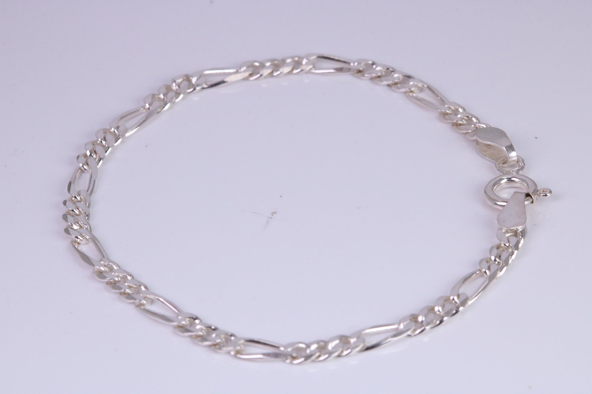 5 Inch long Diamond cut Link Bracelet, suitable for child, made from solid Sterling Silver