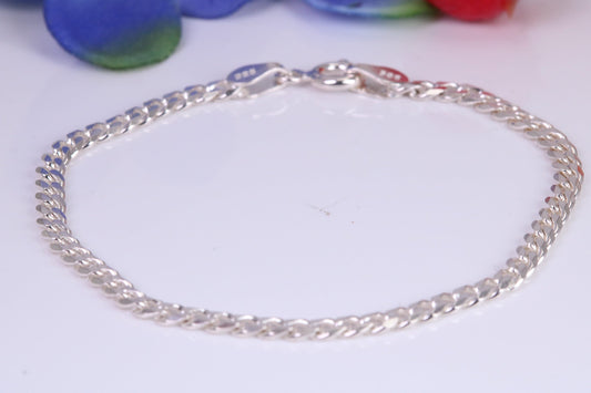 5 Inch long Diamond cut Link Bracelet, suitable for child, made from solid Sterling Silver