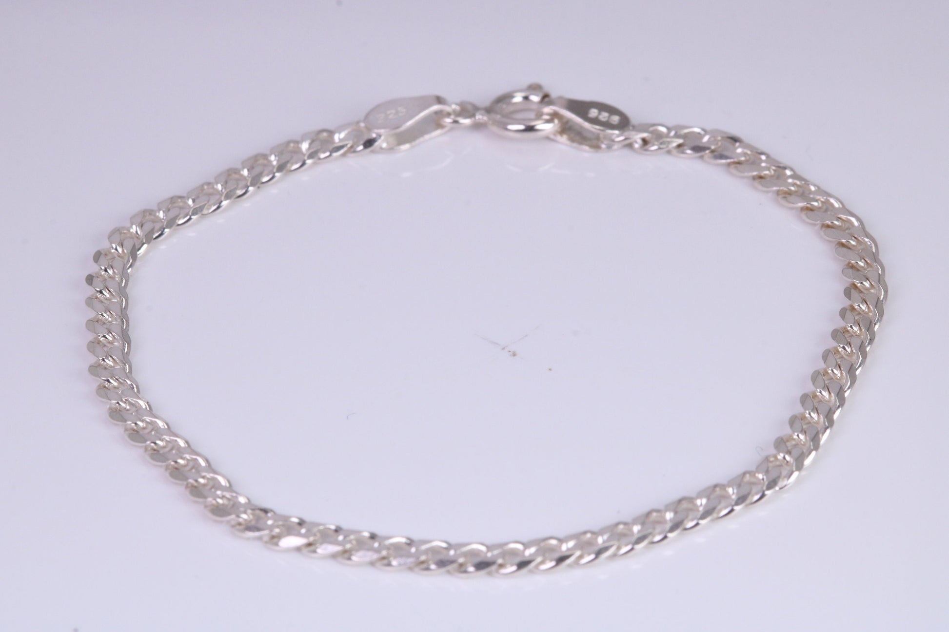 5 Inch long Diamond cut Link Bracelet, suitable for child, made from solid Sterling Silver