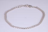 5 Inch long Diamond cut Link Bracelet, suitable for child, made from solid Sterling Silver