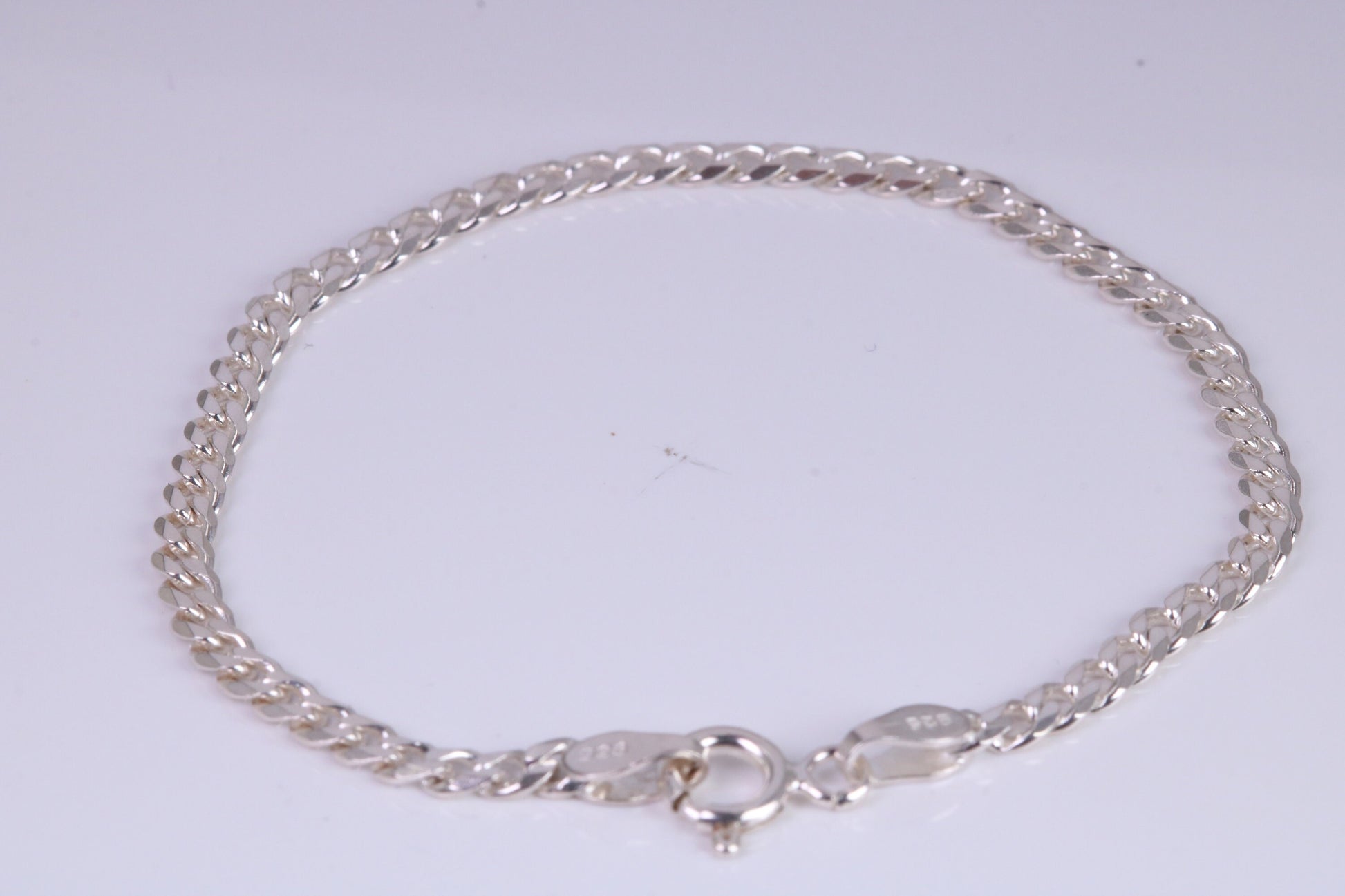 5 Inch long Diamond cut Link Bracelet, suitable for child, made from solid Sterling Silver