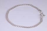 5 Inch long Diamond cut Link Bracelet, suitable for child, made from solid Sterling Silver