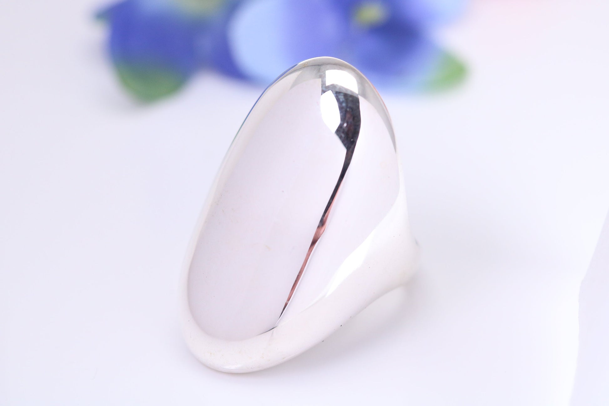 Oval Signet Ring, very very large substantial and very heavy, made from solid cast silver, British Hallmarked