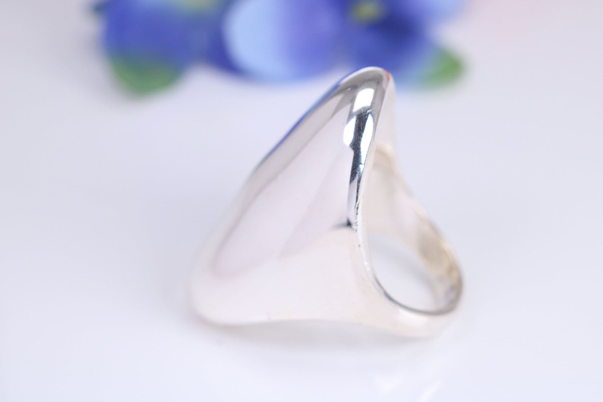Oval Signet Ring, very very large substantial and very heavy, made from solid cast silver, British Hallmarked