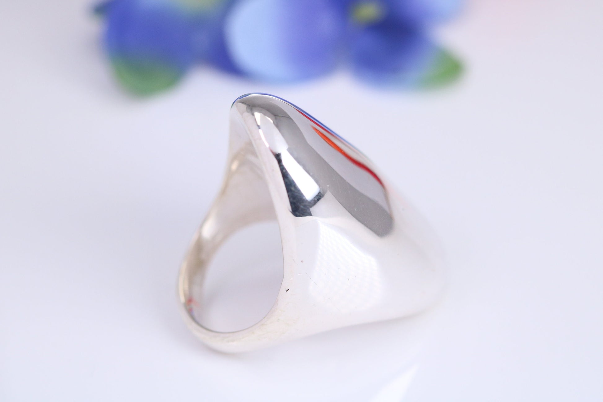 Oval Signet Ring, very very large substantial and very heavy, made from solid cast silver, British Hallmarked