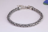 Gents heavy Bracelet, made from solid Sterling Silver, 8.50 Inches Long x 5 mm wide, British Hallmarked