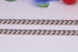 Gents heavy 24 inch Chain, Flat Diamond cut Curb Links, made from solid Sterling Silver, 24 Inches Long x 6 mm wide, British Hallmarked