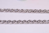 Gents heavy 22 inch Chain, Twisted Rope Chain, made from solid Sterling Silver, 22 Inches Long x 3 mm wide, British Hallmarked