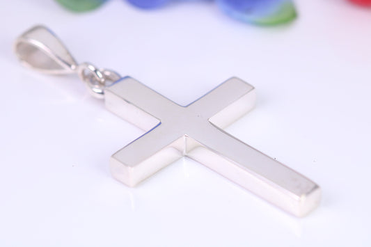 Very Large 65 mm Long Chunky Cross, High Polished Finish, Made From Solid Cast Silver, British Hallmarked